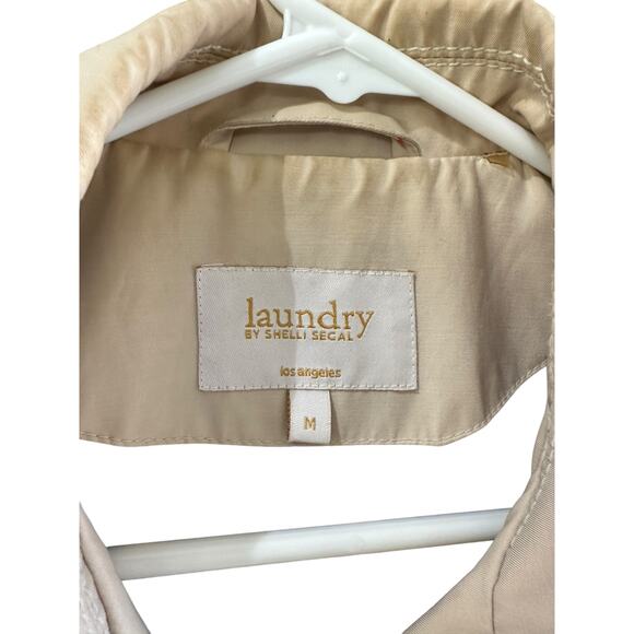 Laundry by Shelli Segal Women's Cream Double Breasted Trench Coat Size Medium - Picture 3 of 8